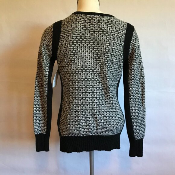 A Pea in the Pod Maternity Black & White Zip-Up Cardigan Sweater, Size Small - Picture 7 of 10